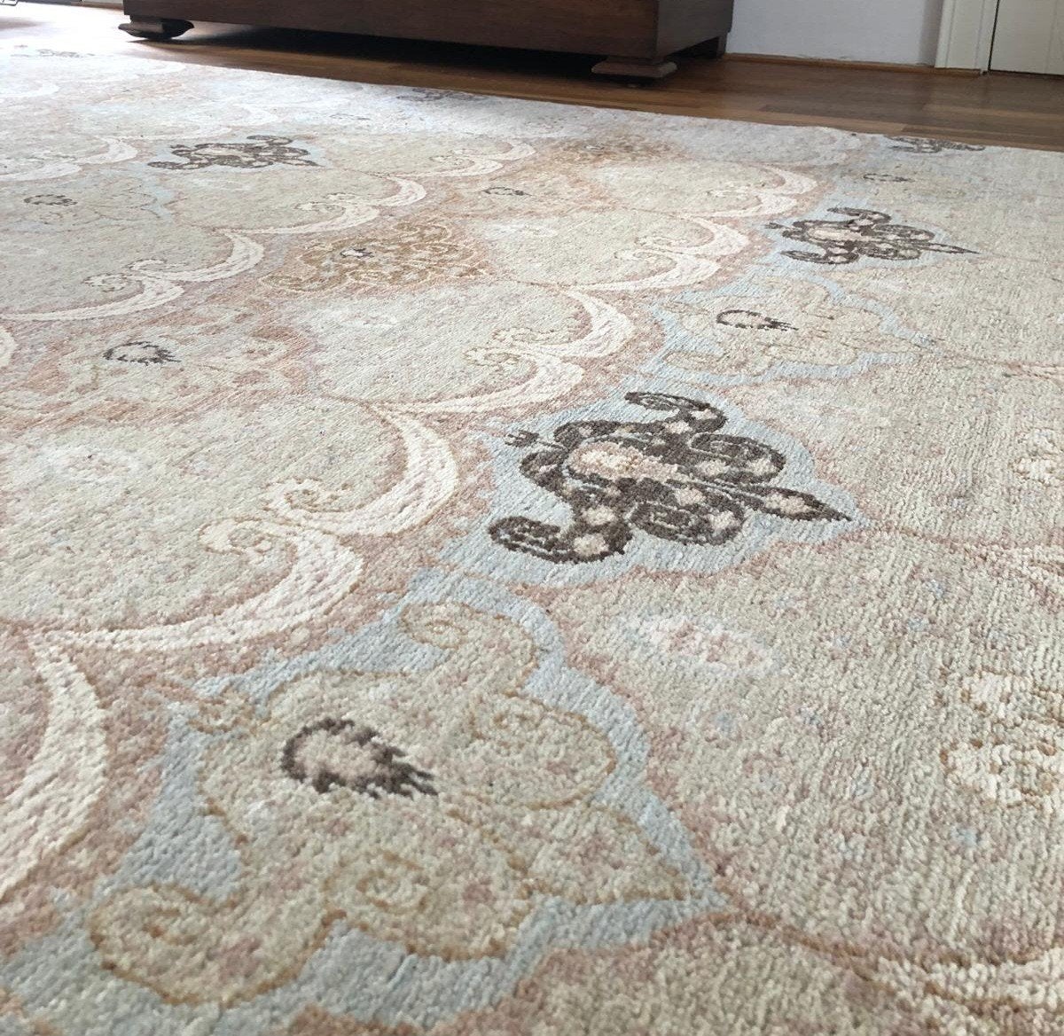 Handgeknoopt kleed uit Pakistan - 175x295 cm, Ophalen, Grijs, 150 tot 200 cm, 200 cm of meer
