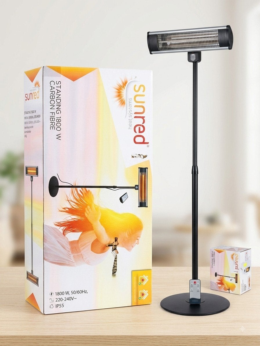 Sunred Staande Carbon Fibre Terrasverwarmer 1800W, Ophalen, Kachel, Zo goed als nieuw, 60 tot 150 cm