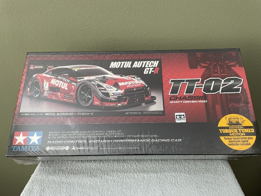 Tamiya 1:10 - 58625 Motul Autech Nissan GT-R op TT-02, Elektro, Nieuw, Ophalen of Verzenden, Schaal 1:10