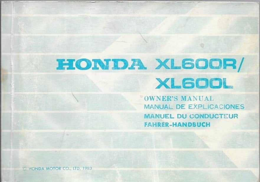 Honda XL600 R XL600 L manual handleiding (3051z), Ophalen of Verzenden, Honda