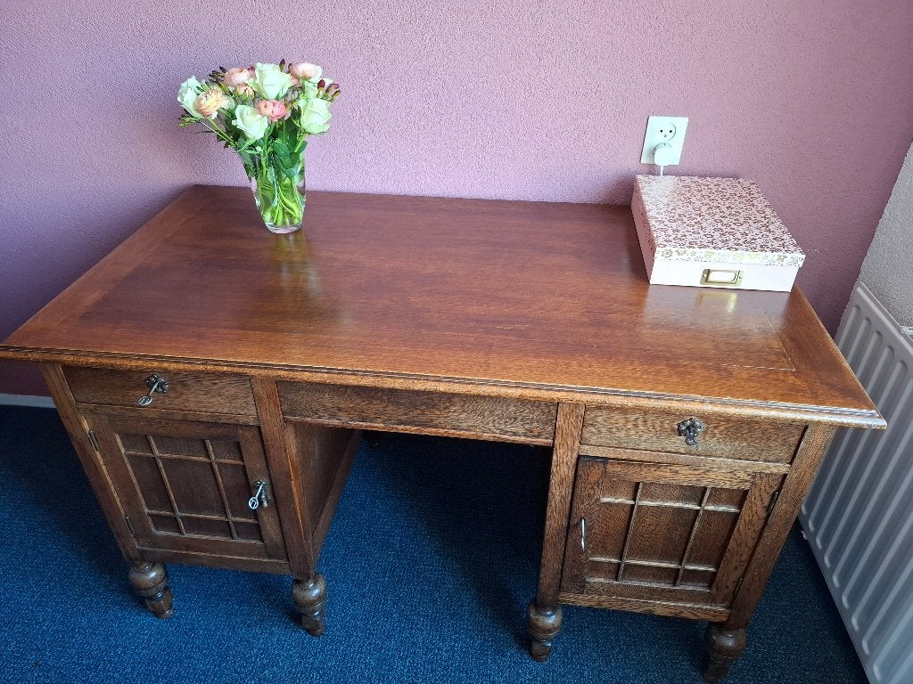 Brocante bureau, originele binnenlades in het rechterkastje!, Ophalen