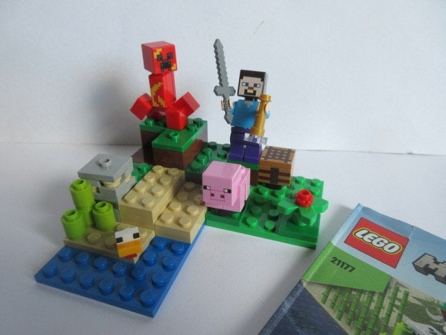 21177 Minecraft, The Creeper hinderlaag met bouwtekening, Minecraft, Lego, Ophalen of Verzenden, Complete set