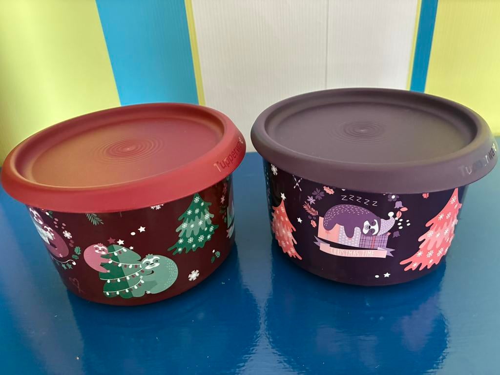 046 Nieuwe trommels van Tupperware 2 stuks, Huis en Inrichting, Keuken | Tupperware, Verzenden, Nieuw, Rood, Bus of Trommel