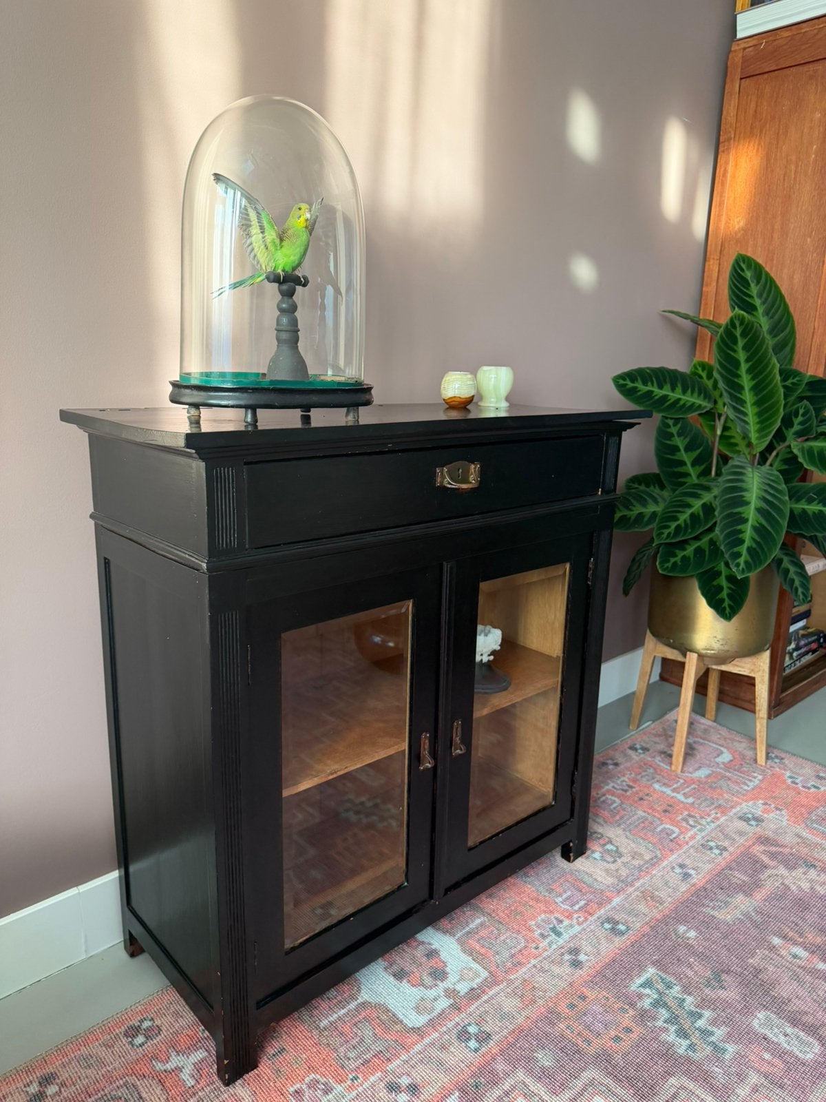Art Deco vitrinekastje 84x84x35  opzetrand kan er af, Antiek en Kunst, Ophalen