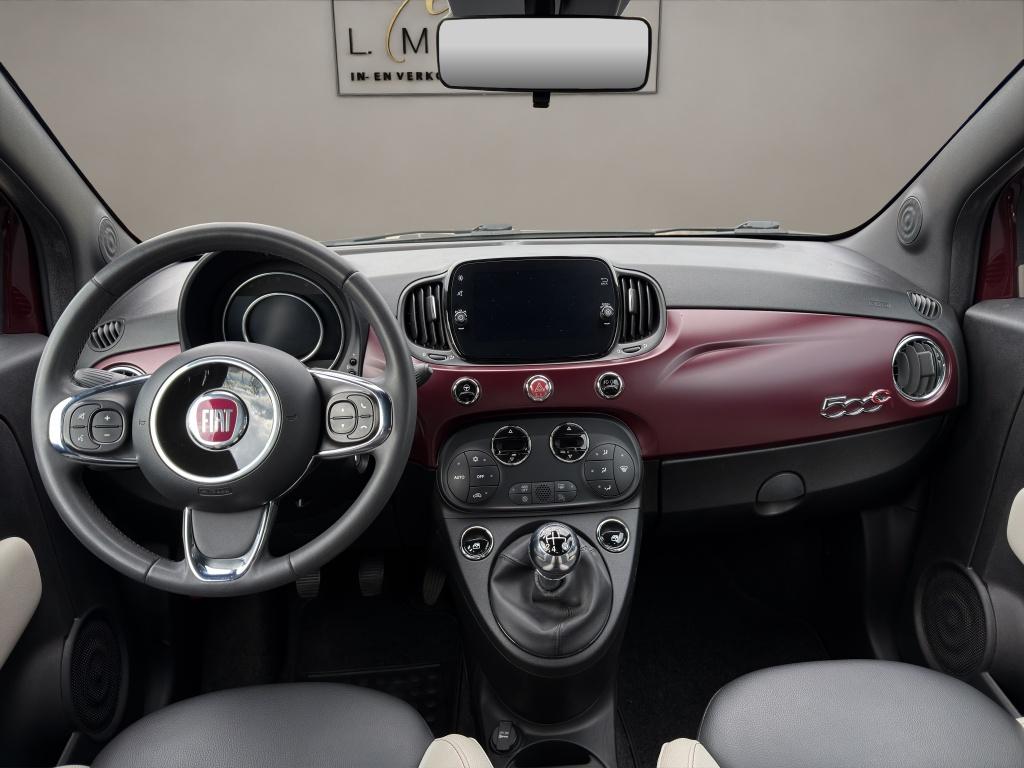 Fiat 500C 1.2 Star 2019 BORDEAUX | Cabrio | Apple CarPlay |, Auto's, Fiat, Gebruikt, Cabriolet, Leder en Stof, Origineel Nederlands