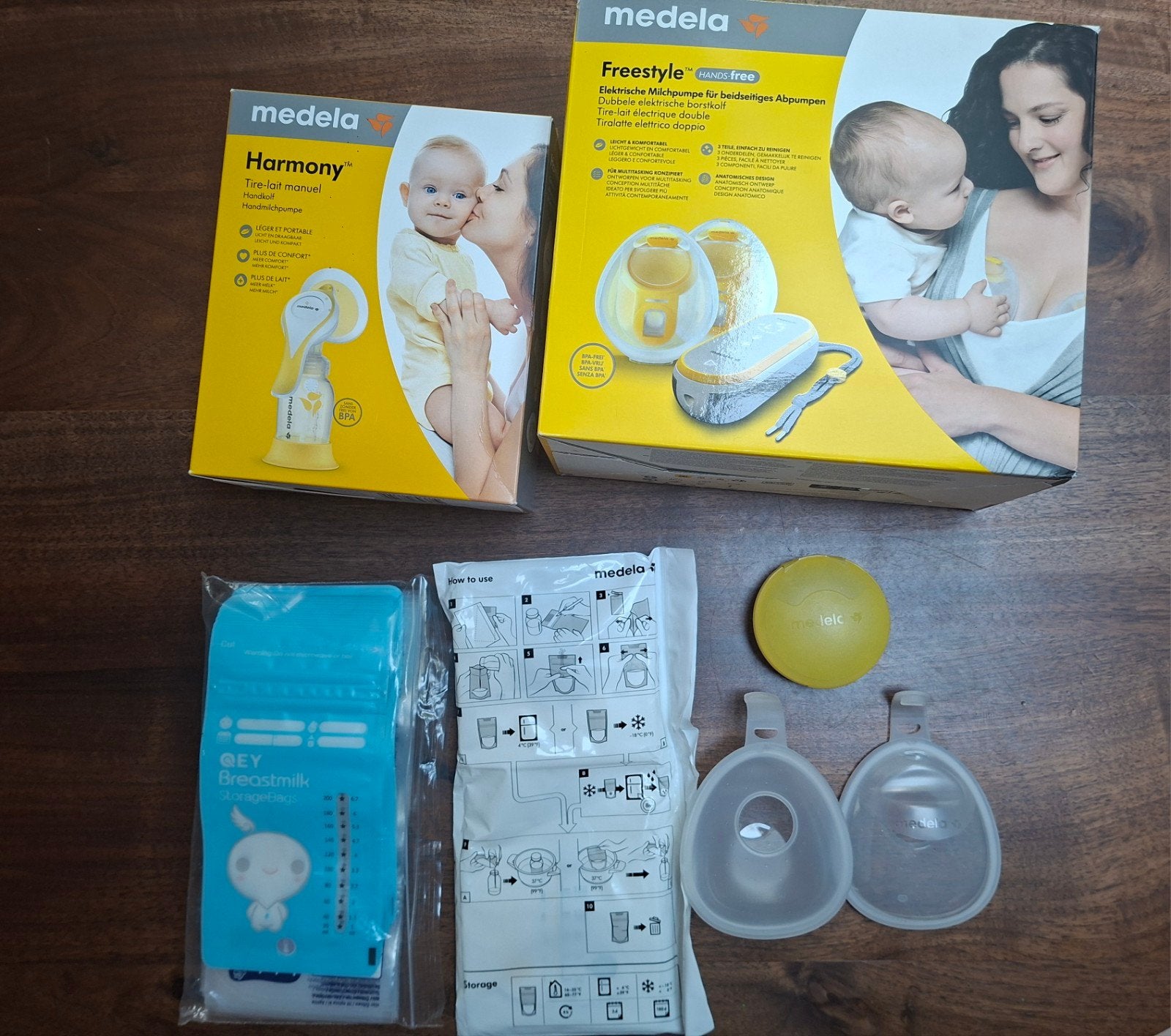 Medela Freestyle Hands-free en Harmony Borstkolf Set, Kinderen en Baby's, Babyvoeding en Toebehoren, Medela, Borstkolf, Ophalen of Verzenden