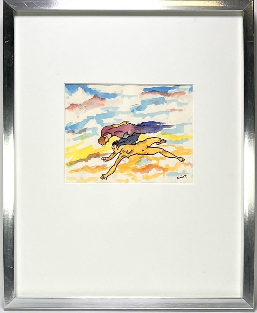 1486. Aquarel, Arie Zuidersma - figuren, omstreeks 2000, Ophalen of Verzenden