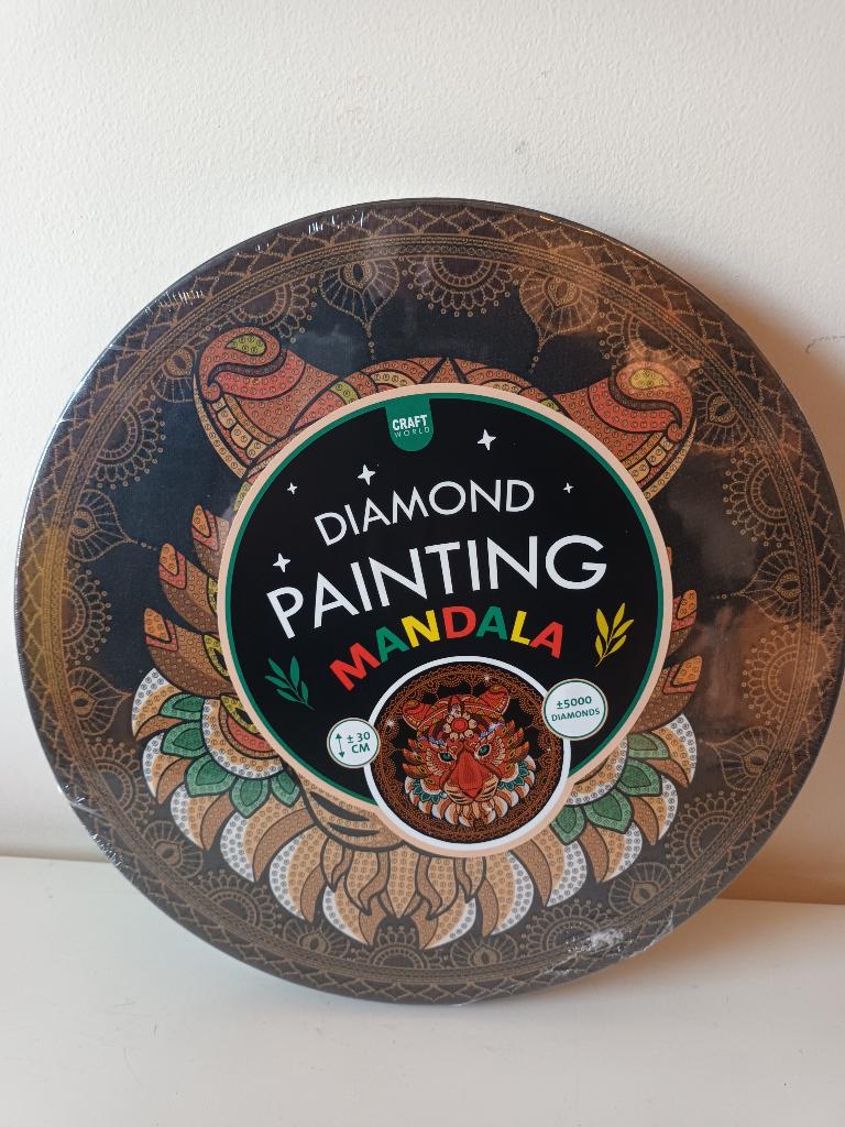 Nieuw diamond painting pakket Mandala Leeuw 30 cm (nr 2), Ophalen of Verzenden, Nieuw, Diamond painting