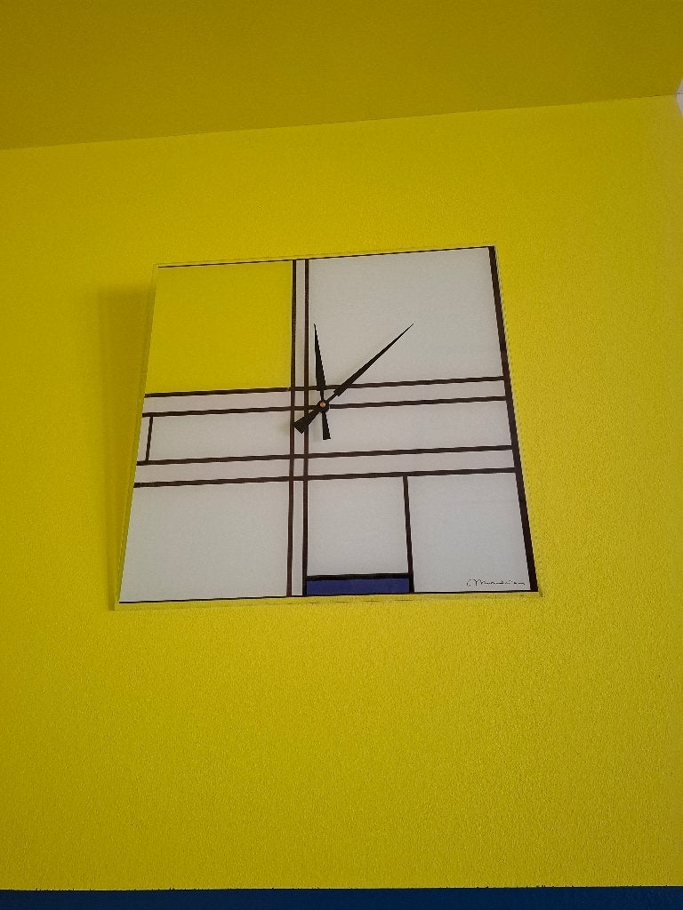 Mondriaan wall clock, Wandklok, Wit, Analoog, Nieuw