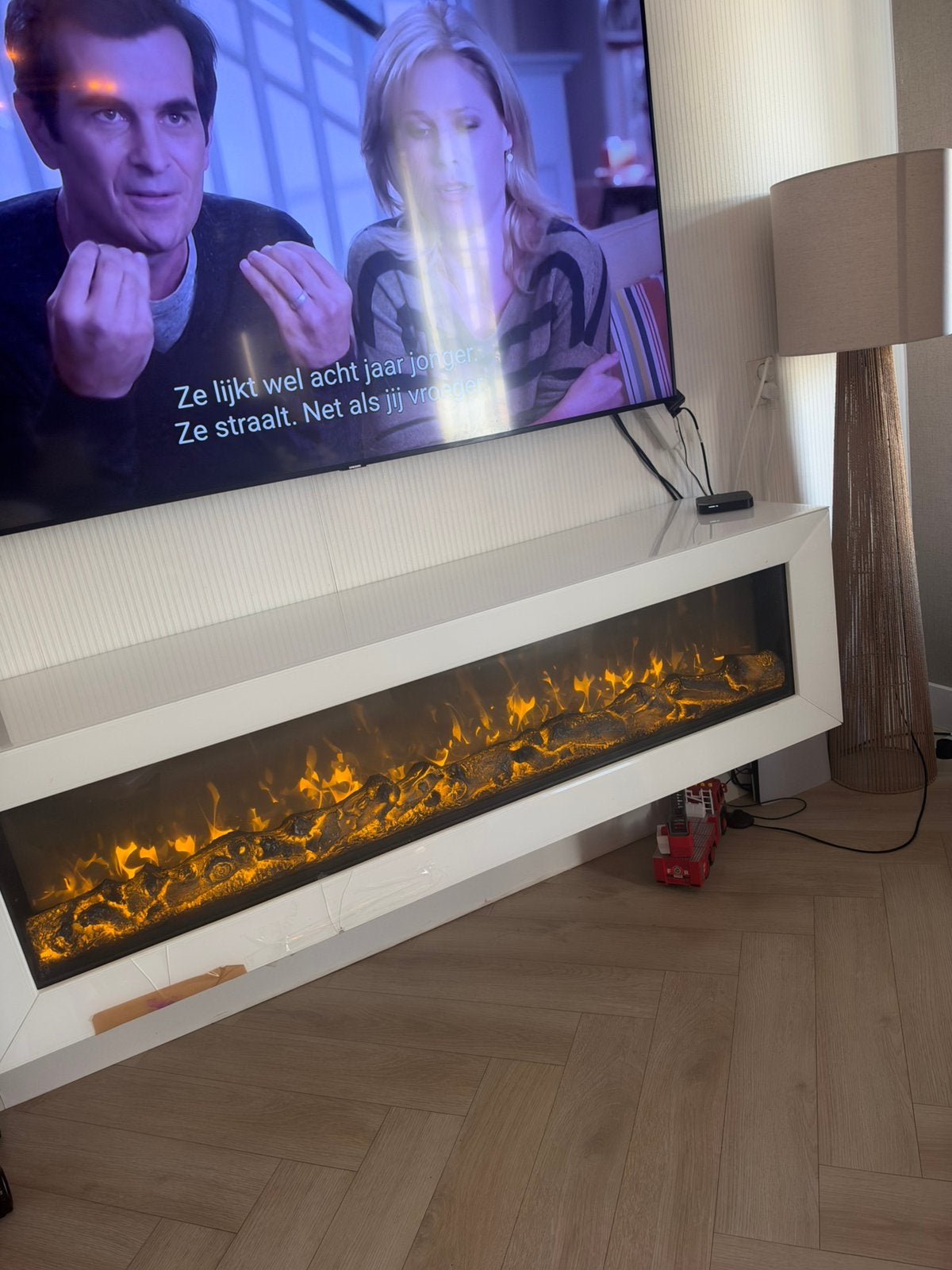 Tv meubel openhaard, Huis en Inrichting, Ophalen, Gebruikt, 150 tot 200 cm, Minder dan 100 cm