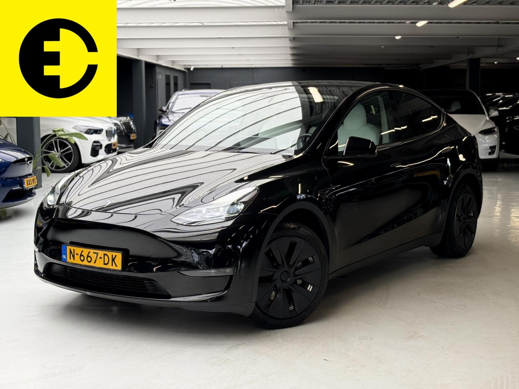 Tesla Model Y Long Range AWD 75 kWh | Soh 91,3% | Wit leder, Auto's, Automaat, Gebruikt, Zwart, 351 pk