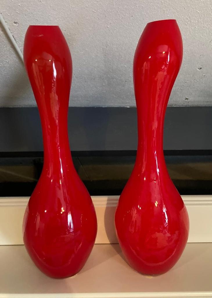 vaas, Ophalen of Verzenden, Minder dan 50 cm, Rood, Glas