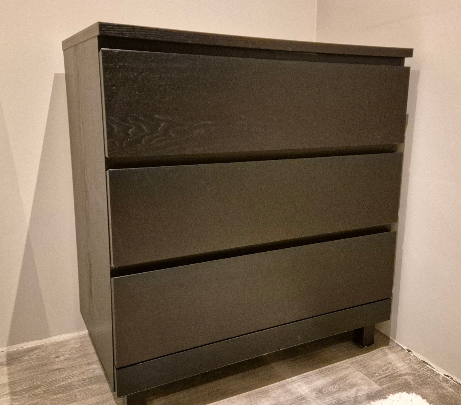 IKEA MALM Ladekast met 3 lades - Zwartbruin, Huis en Inrichting, Ophalen, Gebruikt, Modern, Scandinavisch, 50 tot 100 cm