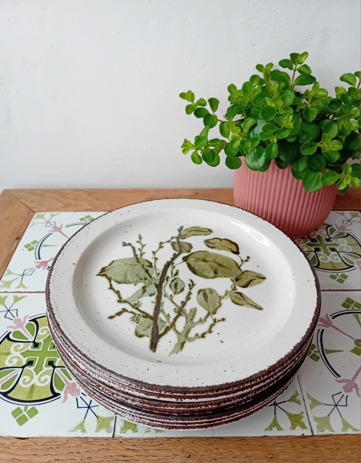 Vintage Stonehenge Greenleaves borden 18 cm, Ophalen of Verzenden