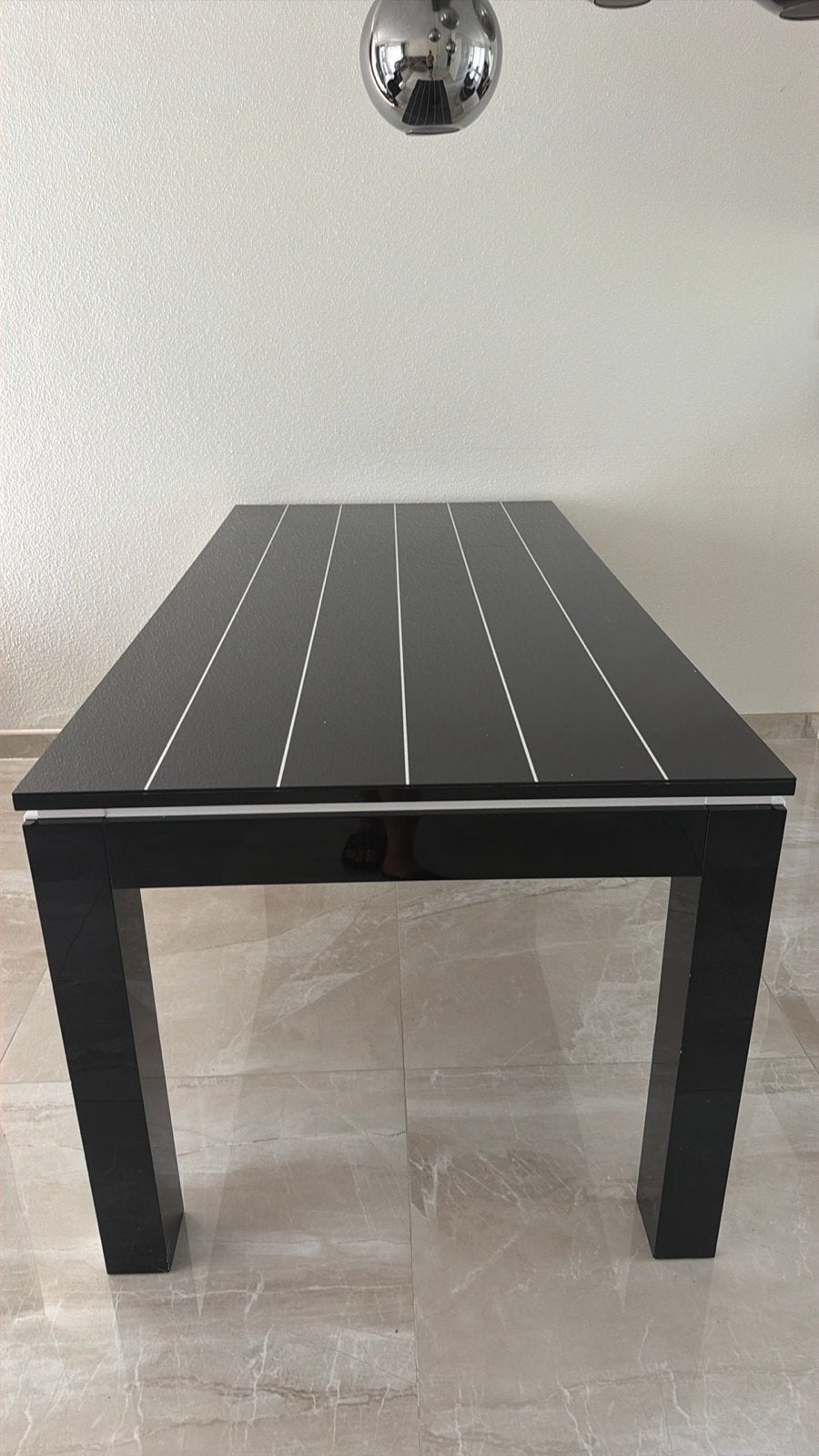 Zwarte Eettafel voor 6 Personen 180x90x80cm, Huis en Inrichting, Tafels | Eettafels, Ophalen, Overige materialen, Gebruikt, 50 tot 100 cm