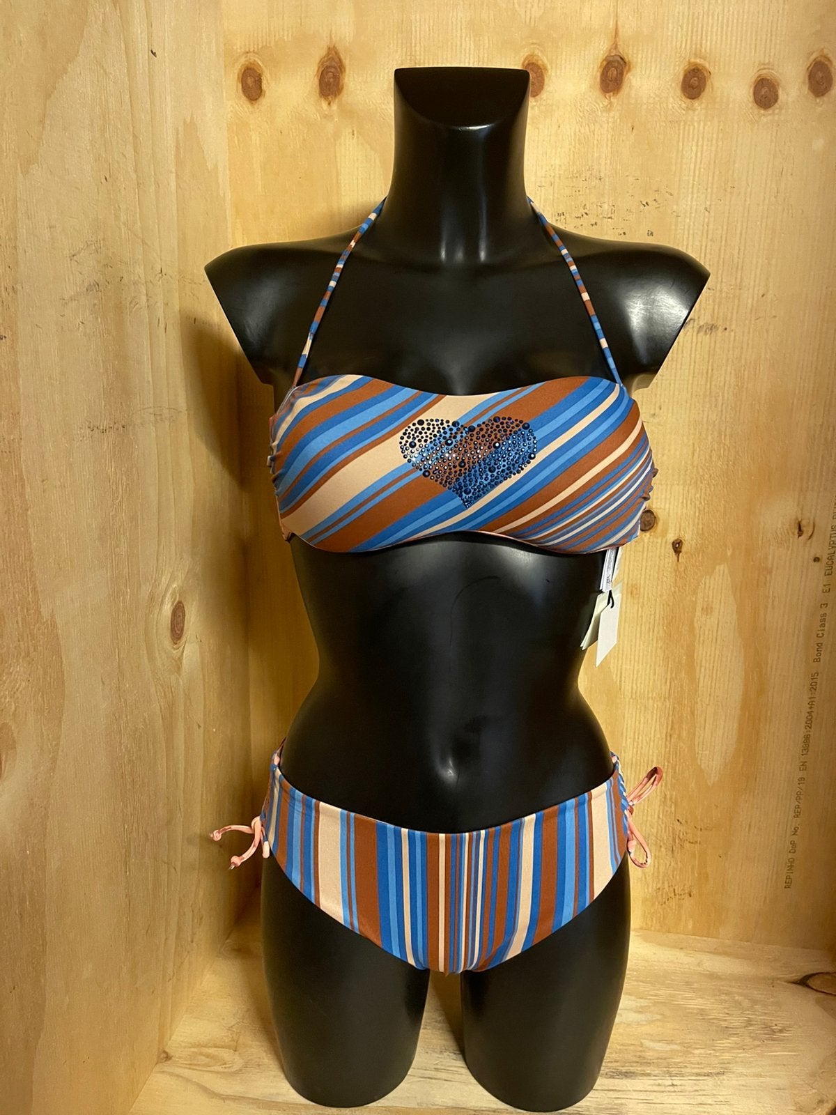 Twinset halter bikini maat 80b met slip 40 global mix, Verzenden, Nieuw, Meerkleurig, Bikini