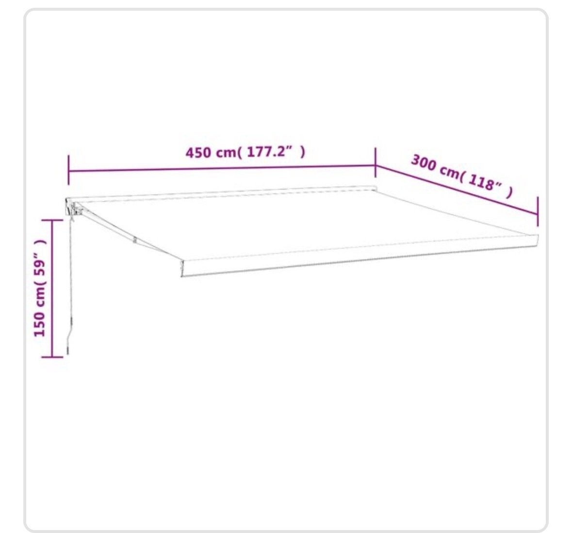 vidaXL Luifel Uittrekbaar 4,5x3 m Oranje/Bruin, Tuin en Terras, Ophalen, 450 cm of meer, Nieuw, Knikarmscherm