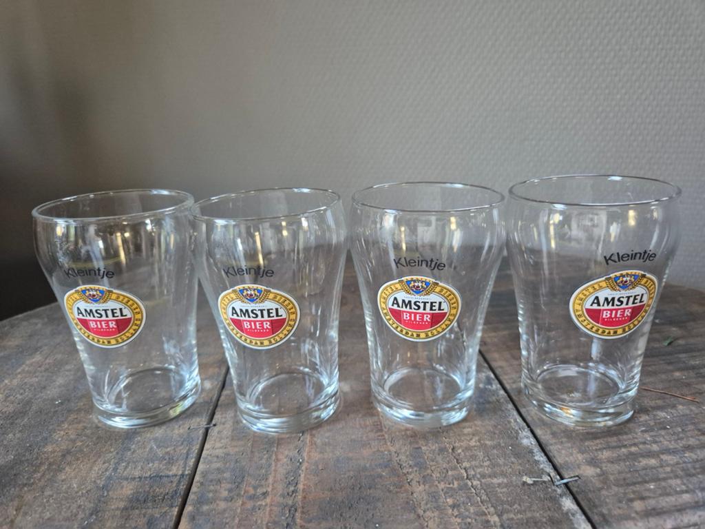 Kleintje amstel bier glas, Verzamelen, Biermerken, Ophalen of Verzenden, Glas of Glazen, Amstel