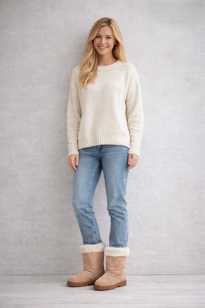 Maby Suede Laarzen - Beige - Teddy Voering - Maat 37, Beige, Lage of Enkellaarzen, Ophalen of Verzenden, Zo goed als nieuw