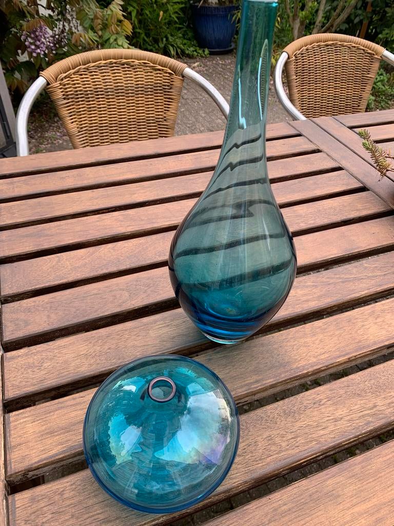 IKEA Salong vaasjes - Set van 2 blauwe glazen vazen, Ophalen of Verzenden, Zo goed als nieuw, Blauw, Glas