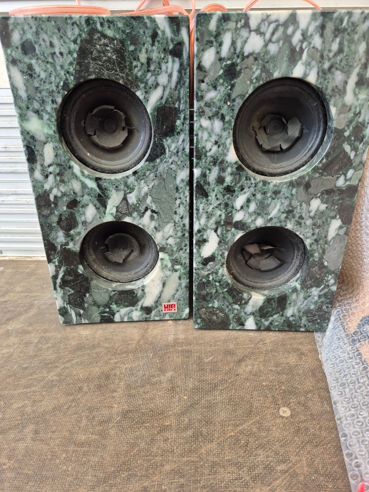 Vintage Marmeren Speaker Kasten - Ideaal voor Zelfbouw, Audio, Tv en Foto, Ophalen