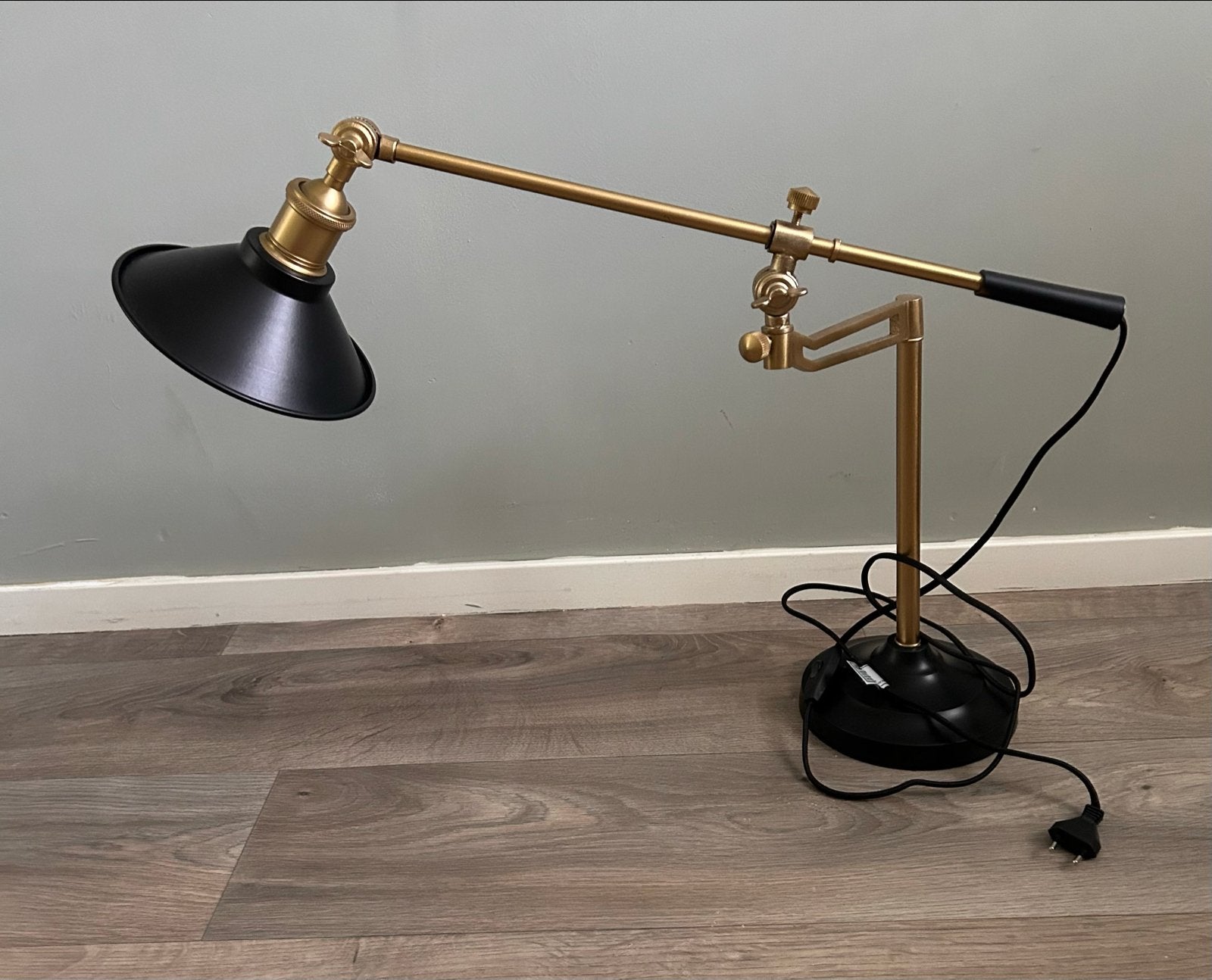 Klassieke bureaulamp zwart met brons, nieuwstaat, Ophalen, Zo goed als nieuw, Zwart, Bureaulamp