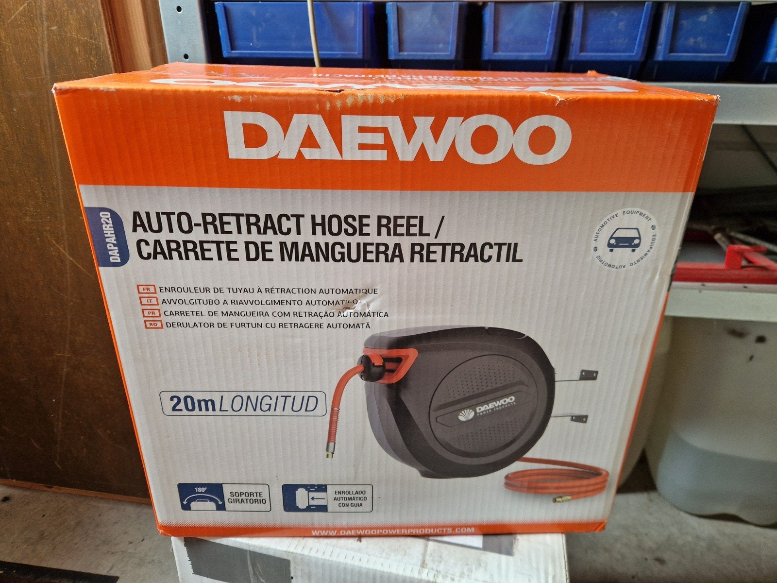 Daewoo luchtslanghaspel 20 meter - Nieuw in doos, Doe-het-zelf en Verbouw, 100 liter of meer, Ophalen, Nieuw, Minder dan 200 liter/min