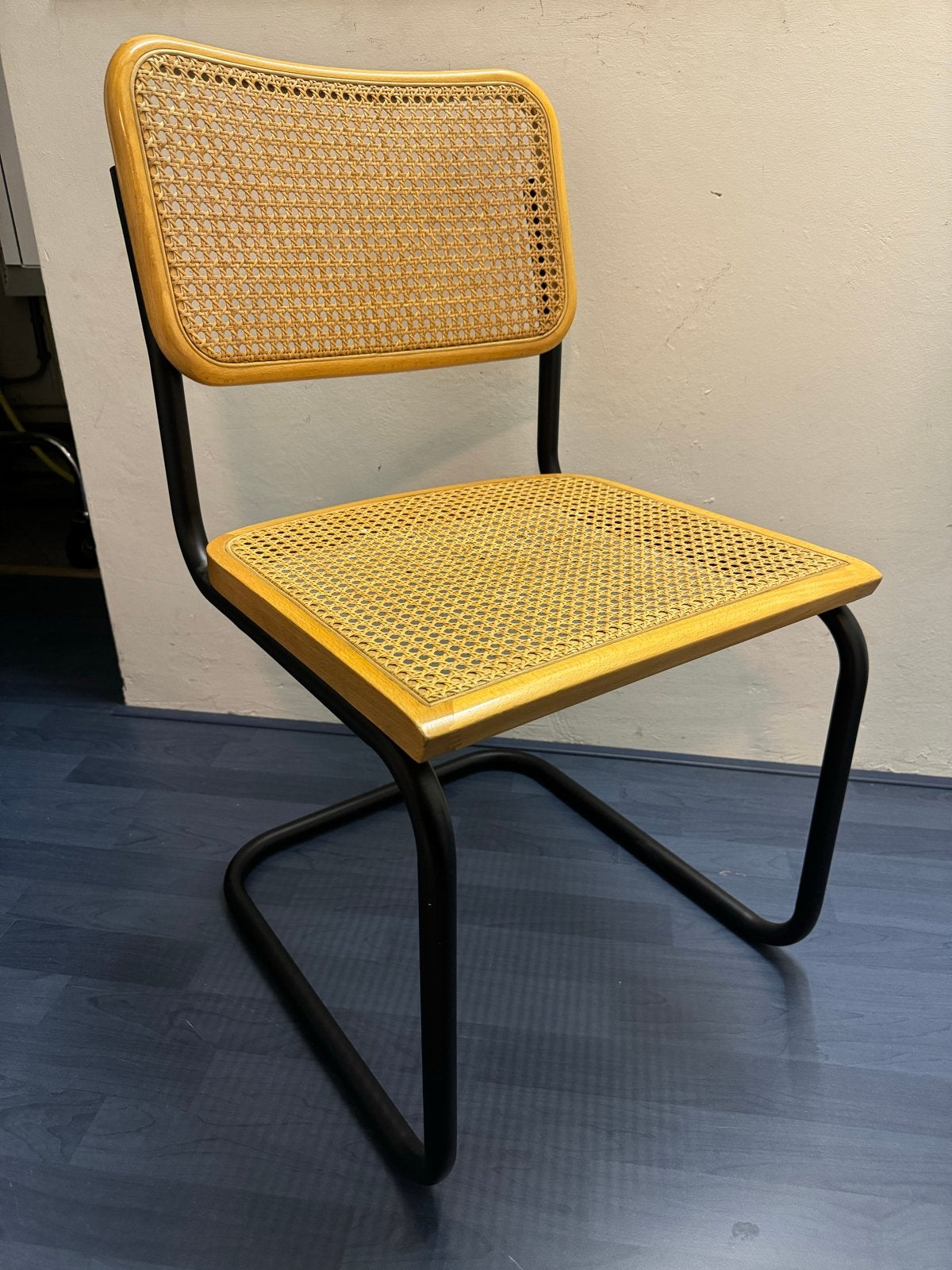 Thonet replica stoel - matzwart frame, origineel vlechtwerk, Ophalen