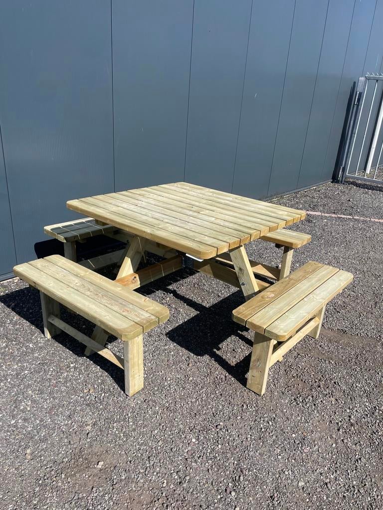 RONDE en VIERKANTE picknicktafels tuintafels HUFTERPROOF, Tuin en Terras, Ophalen, Wr, Nieuw, Wr