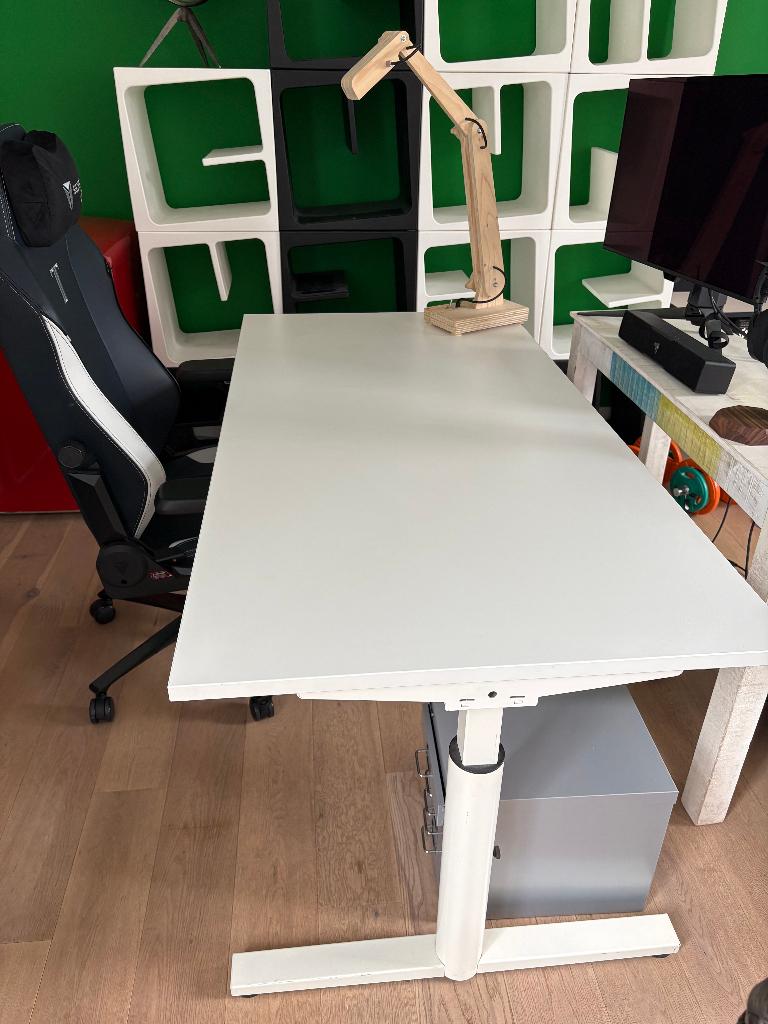 Gispen Refurbished Gispen TM bureau | Wit frame, Ophalen, Gispen, 160 cm, Gebruikt