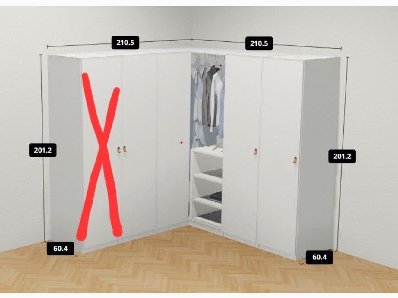 Ikea Pax hoekkast, Huis en Inrichting, Ophalen, Met lade(s), Gebruikt, 200 cm of meer