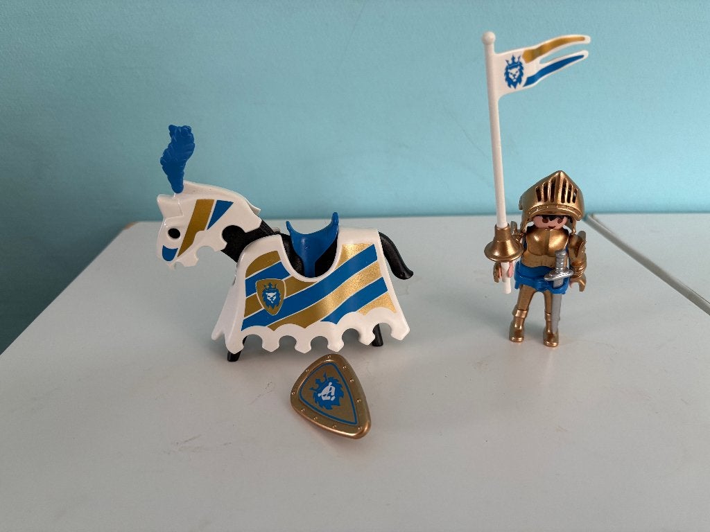 Playmobil Ridder met Paard en Vlag 71604, Complete set, Ophalen of Verzenden, Zo goed als nieuw, Knights