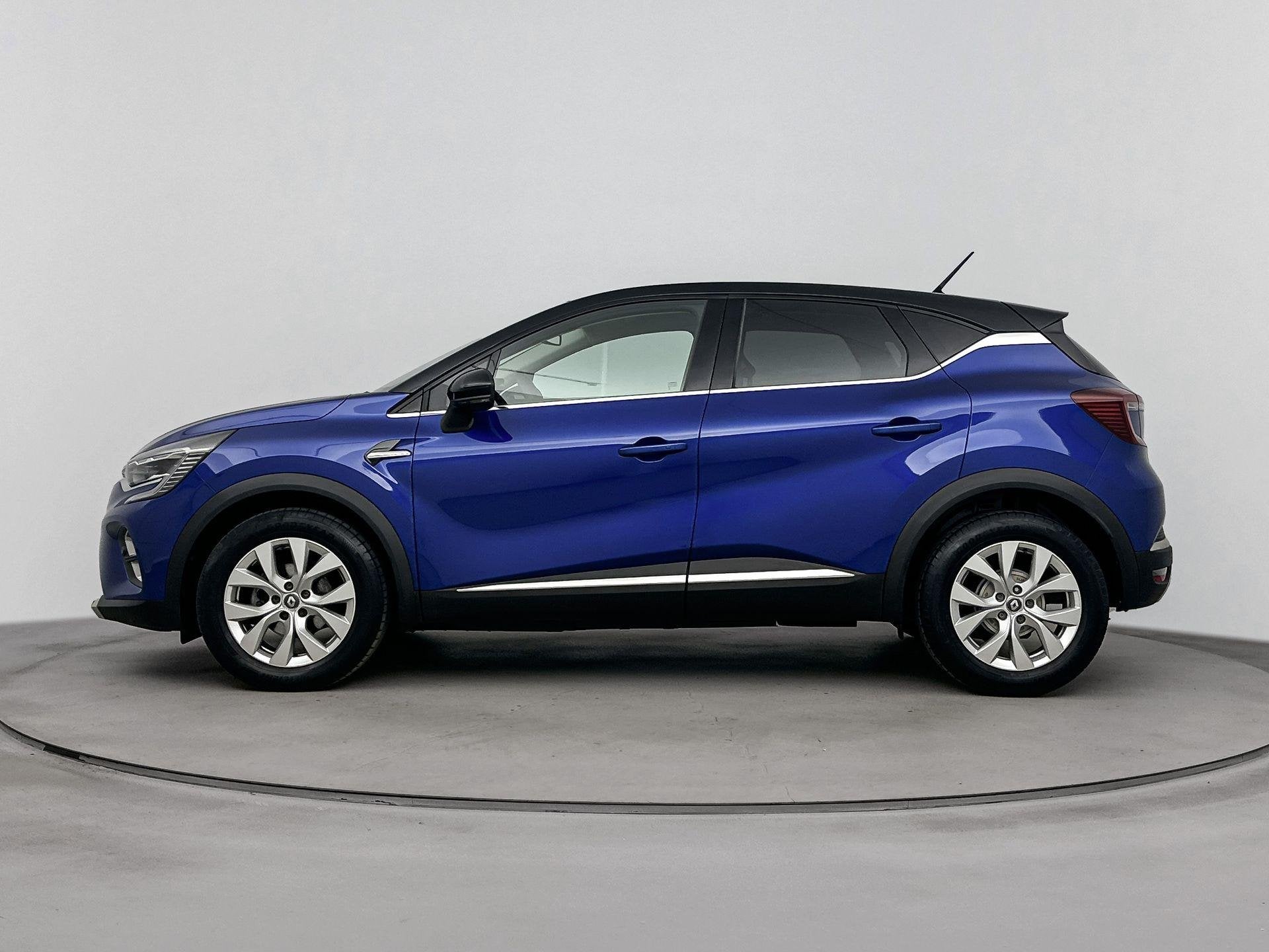 Renault Captur 1.0 TCe Intens 90PK | Navigatie | Achteruitri, Auto's, Gebruikt, Euro 6, Blauw, Leder en Stof