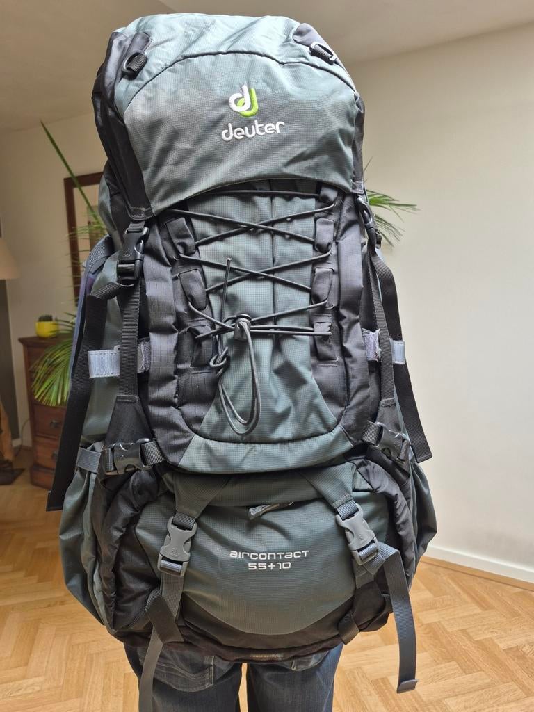 Trekking rugzak Deuter Aircontact 55+10, Ophalen of Verzenden, Zo goed als nieuw, Rugzak