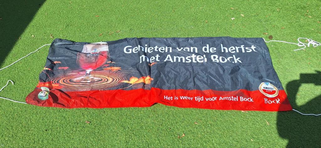 Amstel bock bier spandoek (9526), Verzamelen, Ophalen of Verzenden, Zo goed als nieuw, Amstel