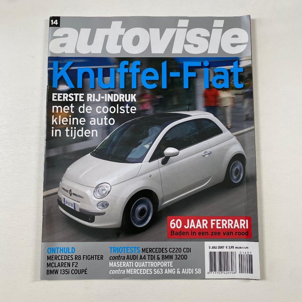 Autovisie nr. 14 - 5 juli 2007 - Knuffel-Fiat 500, Boeken, Auto's | Folders en Tijdschriften, Gelezen, Overige merken, Ophalen of Verzenden