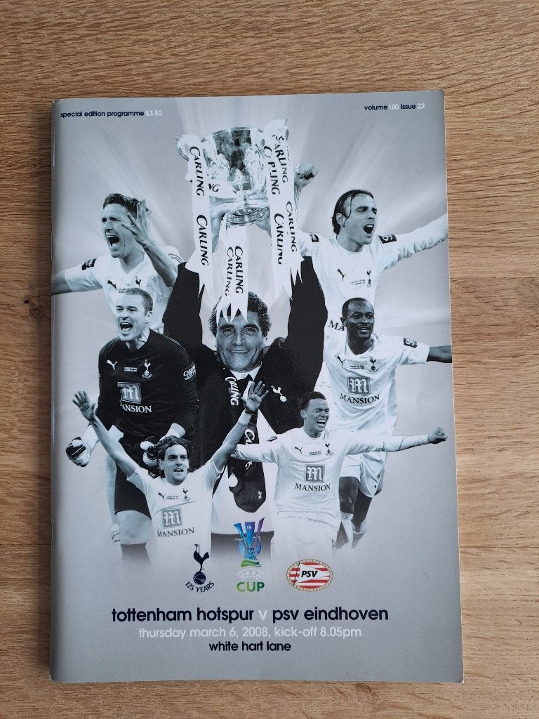 Programmaboekje PSV - Tottenham Hotspur UEFA Cup 2008, Ophalen of Verzenden, Gebruikt, PSV, Boek of Tijdschrift