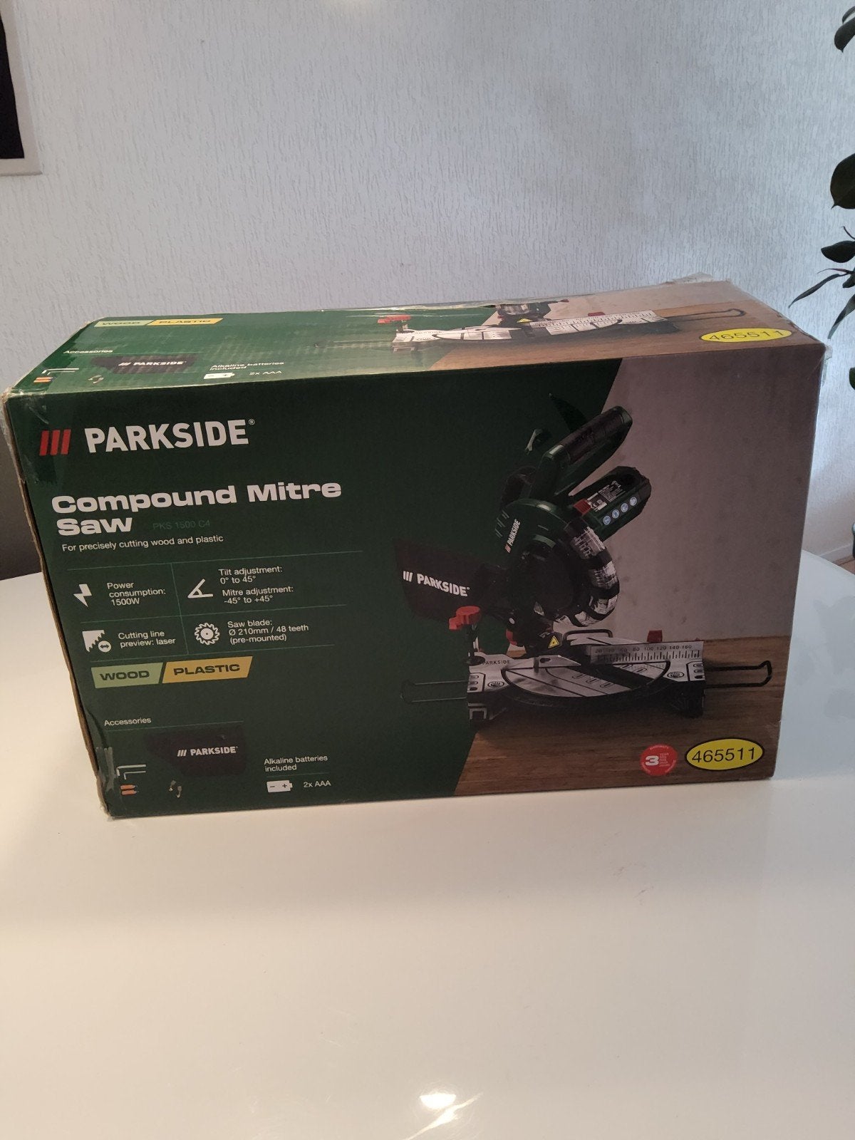 Parkside Afkortzaag - Nieuw in doos, Doe-het-zelf en Verbouw, Ophalen, 70 mm of meer, Nieuw, Parkside