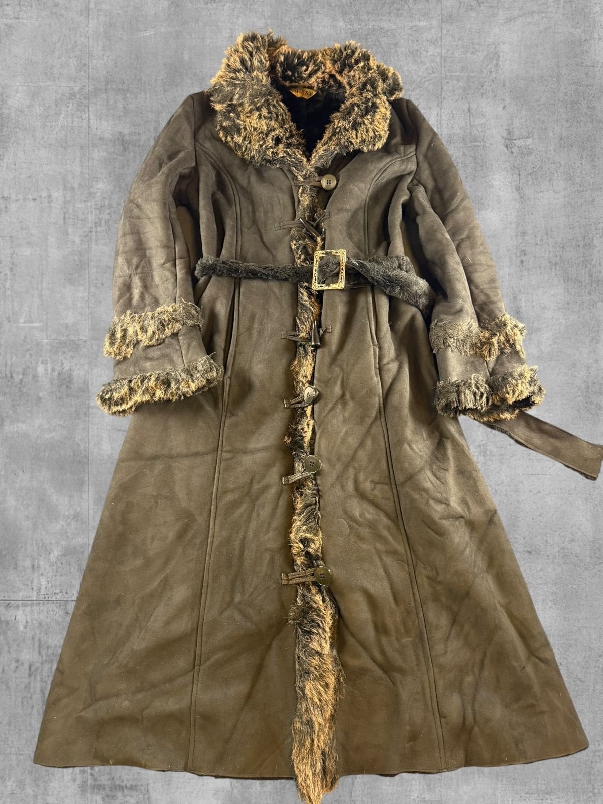 Zwarte Afghaanse jas dames (lammy coat / penny coat) maat L, Bayline Vintage Trading, Verzenden, Zwart, Maat 42/44 (L)