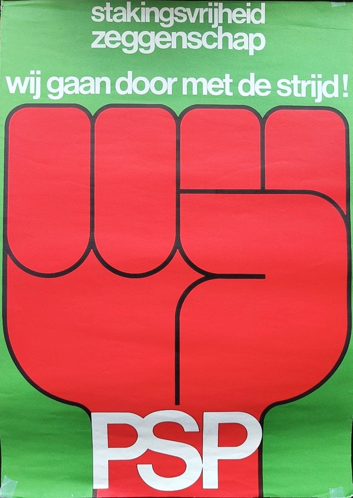 PSP (Pacifistisch Socialistische Partij) politieke poster, Ophalen of Verzenden