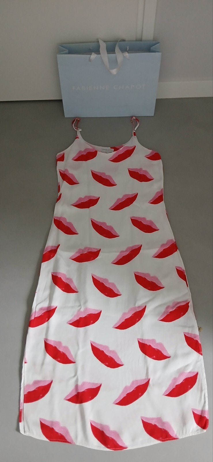 Fabienne Chapot zomerjurk "lippen" spaghettibandjes maat 36, Ophalen of Verzenden, Fabienne Chapot, Maat 36 (S), Gedragen