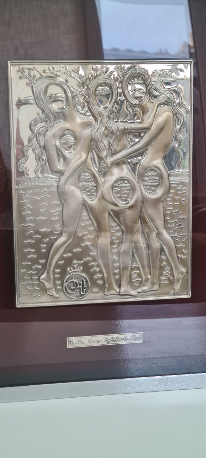Salvador Dali zilveren 925 plaquette, Ophalen of Verzenden, Zilver