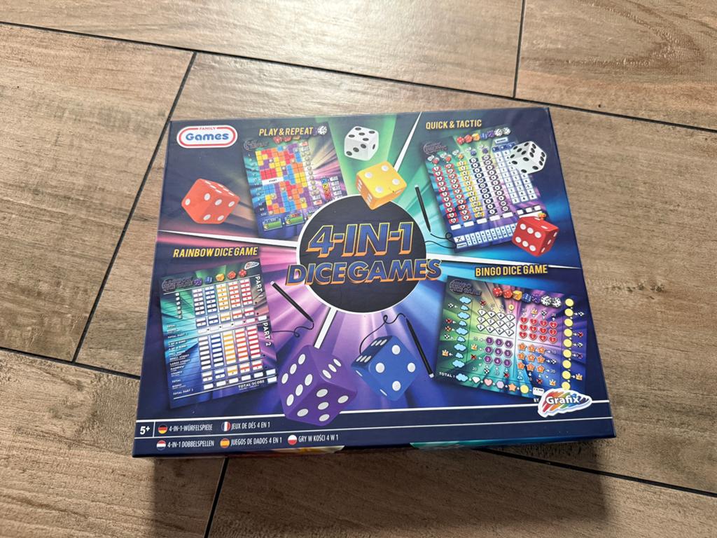 4-in-1 dobbelspellen set, Hobby en Vrije tijd, Gezelschapsspellen | Overige, Een of twee spelers, Ophalen of Verzenden, Zo goed als nieuw