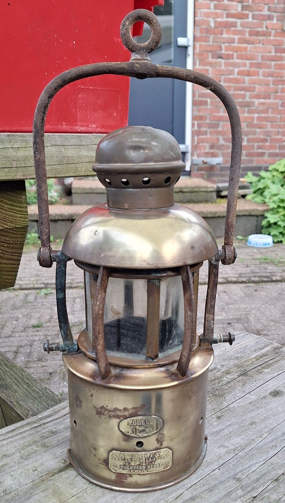 Antieke S. Gillet Ferblantier Lampiste Model 1864 Mijnlamp, Ophalen of Verzenden