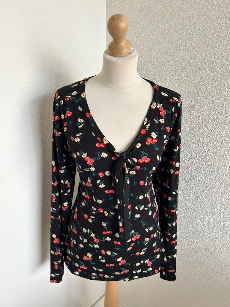 King Louie maat L prachtige kersen top blouse 2668, Kleding | Dames, Maat 42/44 (L), Ophalen of Verzenden, Zo goed als nieuw, King Louie