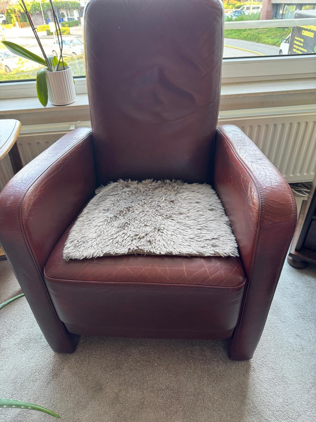 Fauteuils, Ophalen, Gebruikt, 50 tot 75 cm, Leer