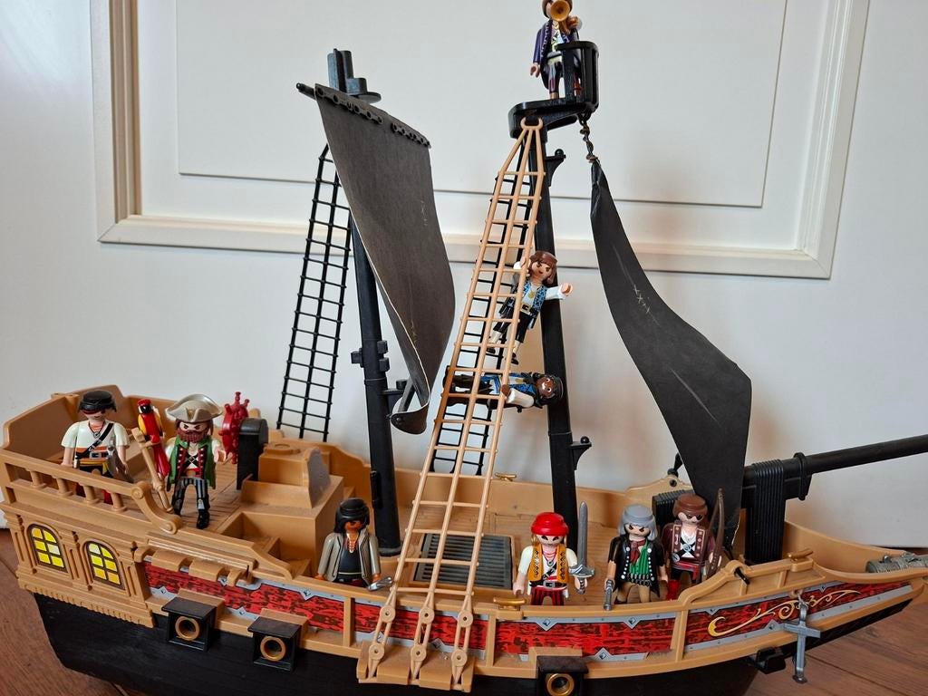 Playmobil Piratenschip met piraten en accessoires, Ophalen of Verzenden, Gebruikt, Los playmobil