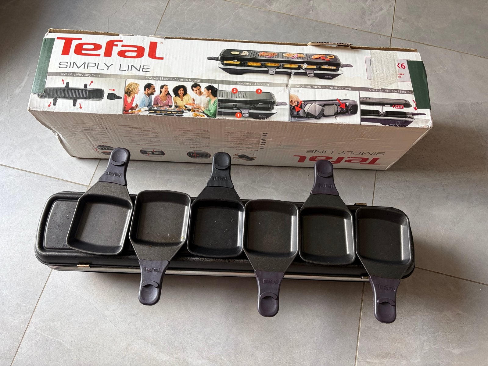 Tefal Simply Line Raclette Gourmet - 6 personen. 2x, Ophalen, Zo goed als nieuw, 4 t/m 7 personen