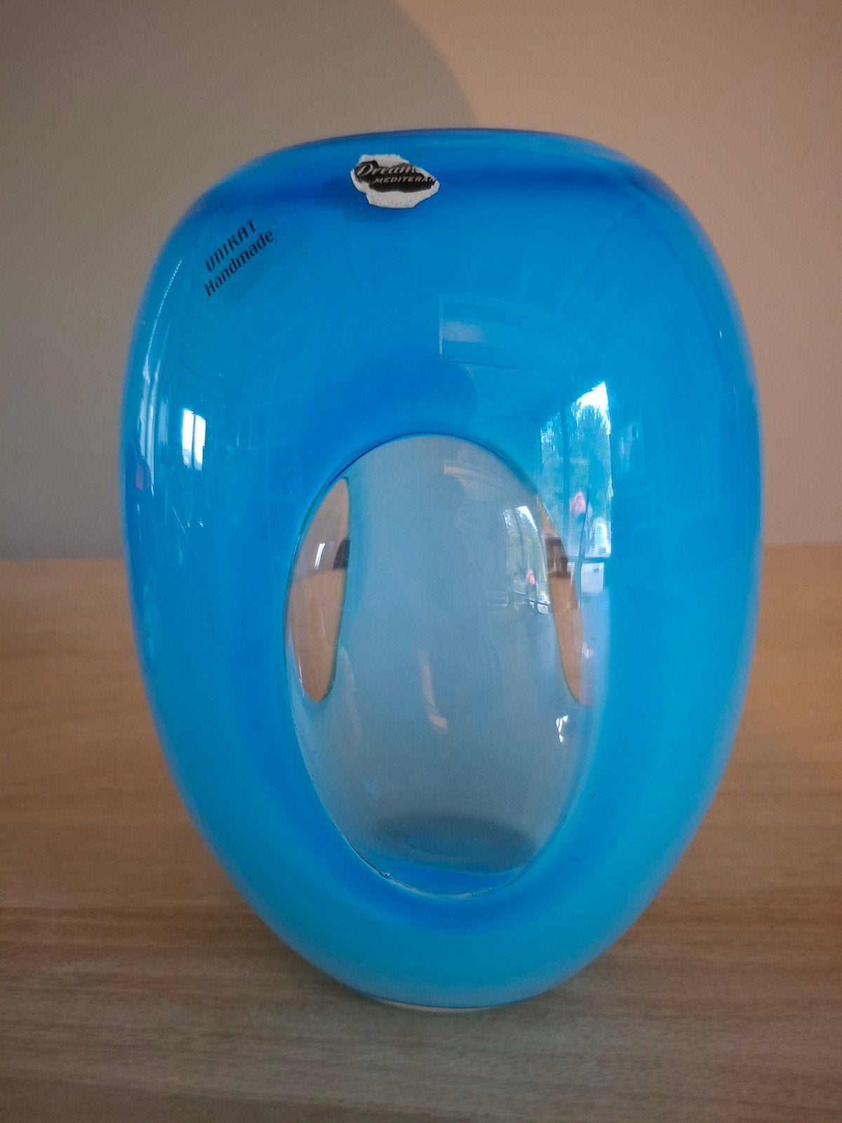 Vintage Space Age/Pop Art Turquoise Vaas -Dreamlights Unikat, Antiek en Kunst, Ophalen of Verzenden