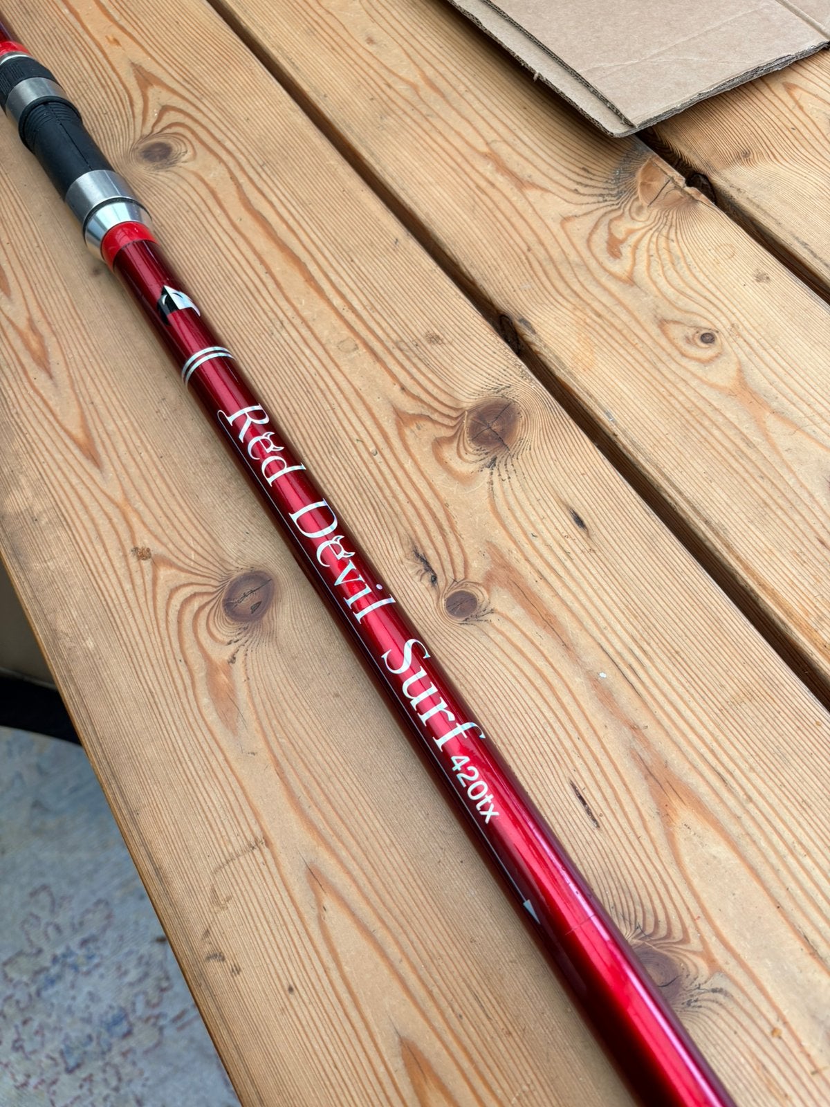 RED DEVIL 1e deel en 2e deel strandhengel  , geen topdeel, Ophalen, Zo goed als nieuw, Werphengel